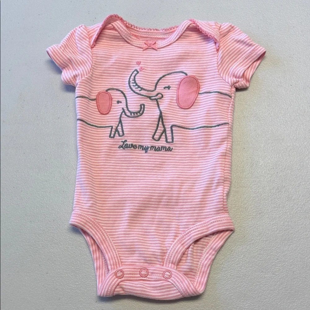 Carters Pink Elephant Bodysuit